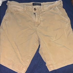 Khaki American eagle shorts barley worn